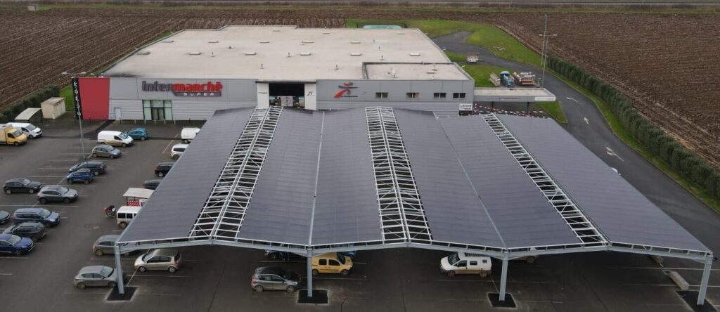 ombrières photovoltaïques intermarché